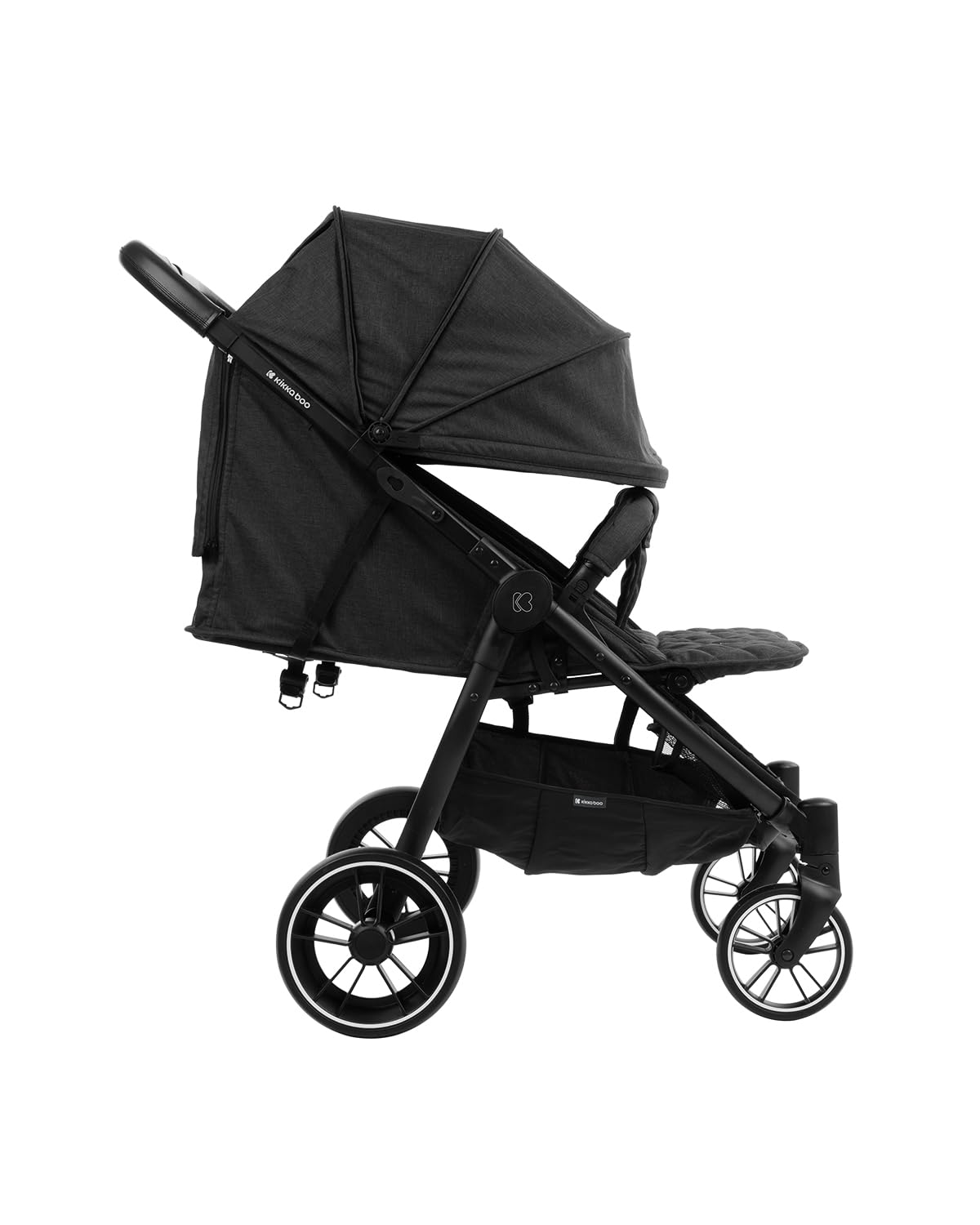 KikkaBoo Carrito Gemelar HAPPY 2, Silla de Paseo Gemelar hasta 15 kg por Niño, Desde el Nacimiento, Plegado, Negro