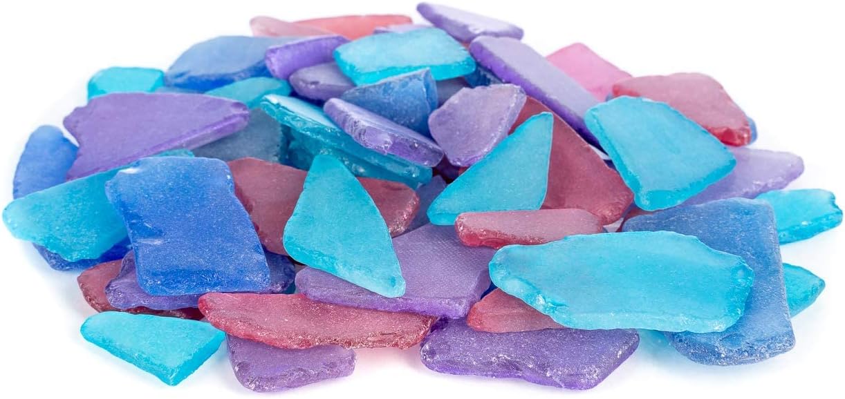 Dark Blue, Red & Purple Sea Glass – 22oz Beach Glass for Crafts, Vase Fillers & Decor – Bulk Tumbled SeaGlass Pieces for DIY Projects – Recycled Seaglass for Home, Weddings & Art