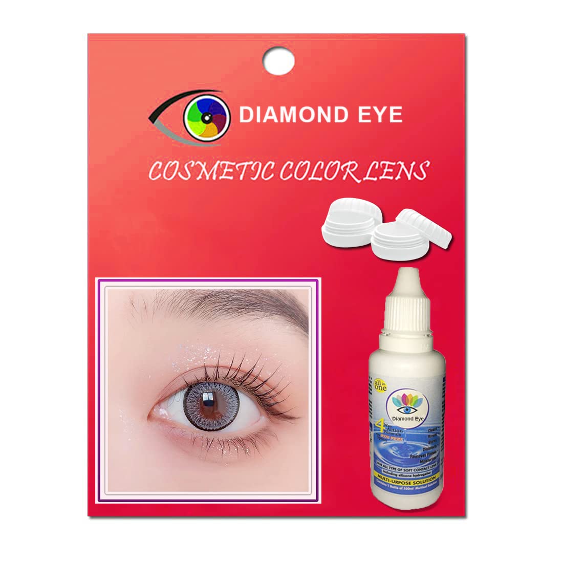 Buy Diamond Eye Grey color contact lens Zero Power Color Contact Lens Dailies (2 Lens/Box