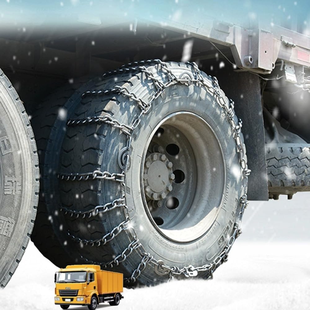 Snow Chains Tire Chains For Cars Suv Pickup Trucks Commercial trucks- Quick Fit AND Easy Installation,Reusable Universal Emergency Traction Snow Chains 2pcs 10R22.5 9mm 235/75R17.5