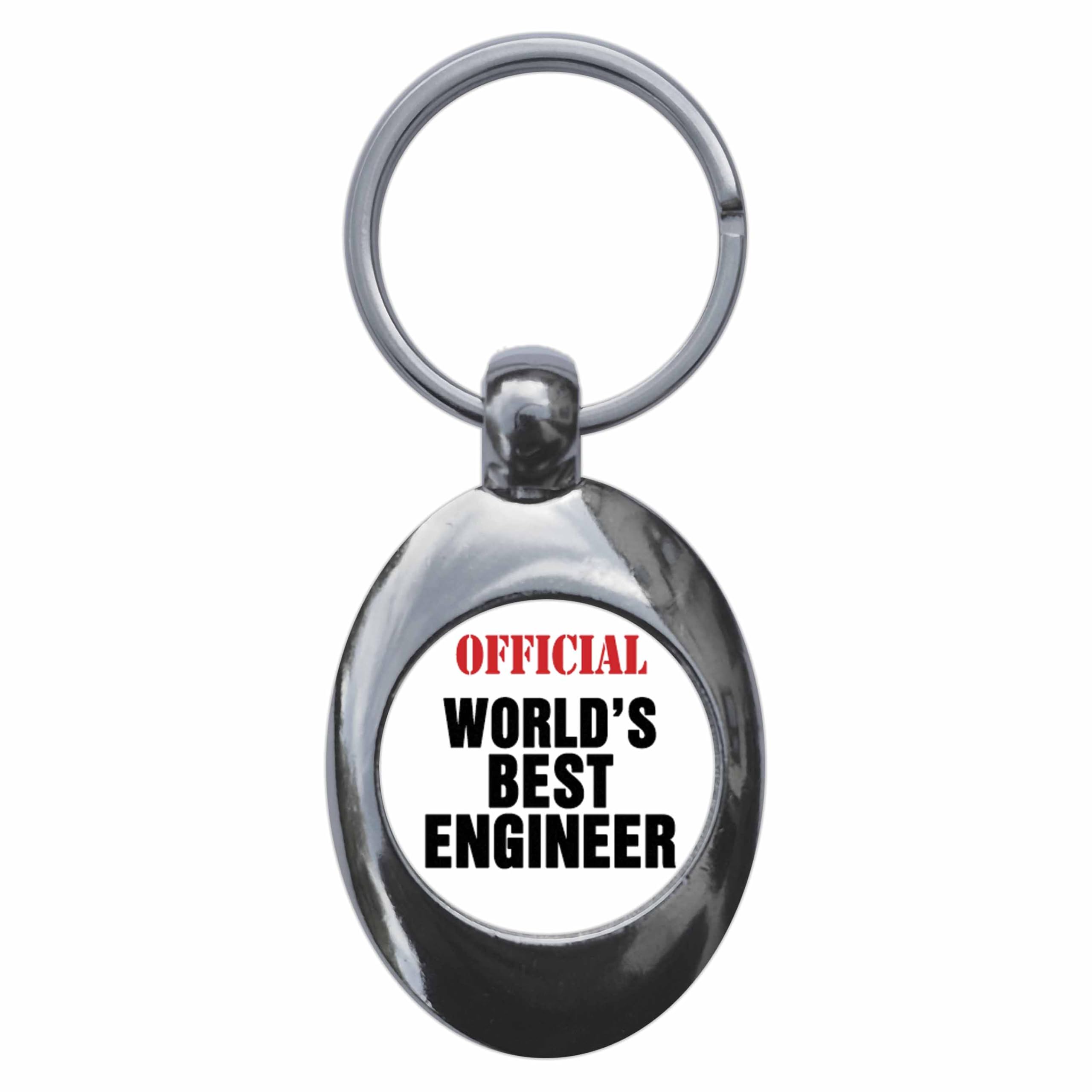 Ozorath Official World's Best Engineer Keyring Keychain Key Ring Chain With Trolley Coin