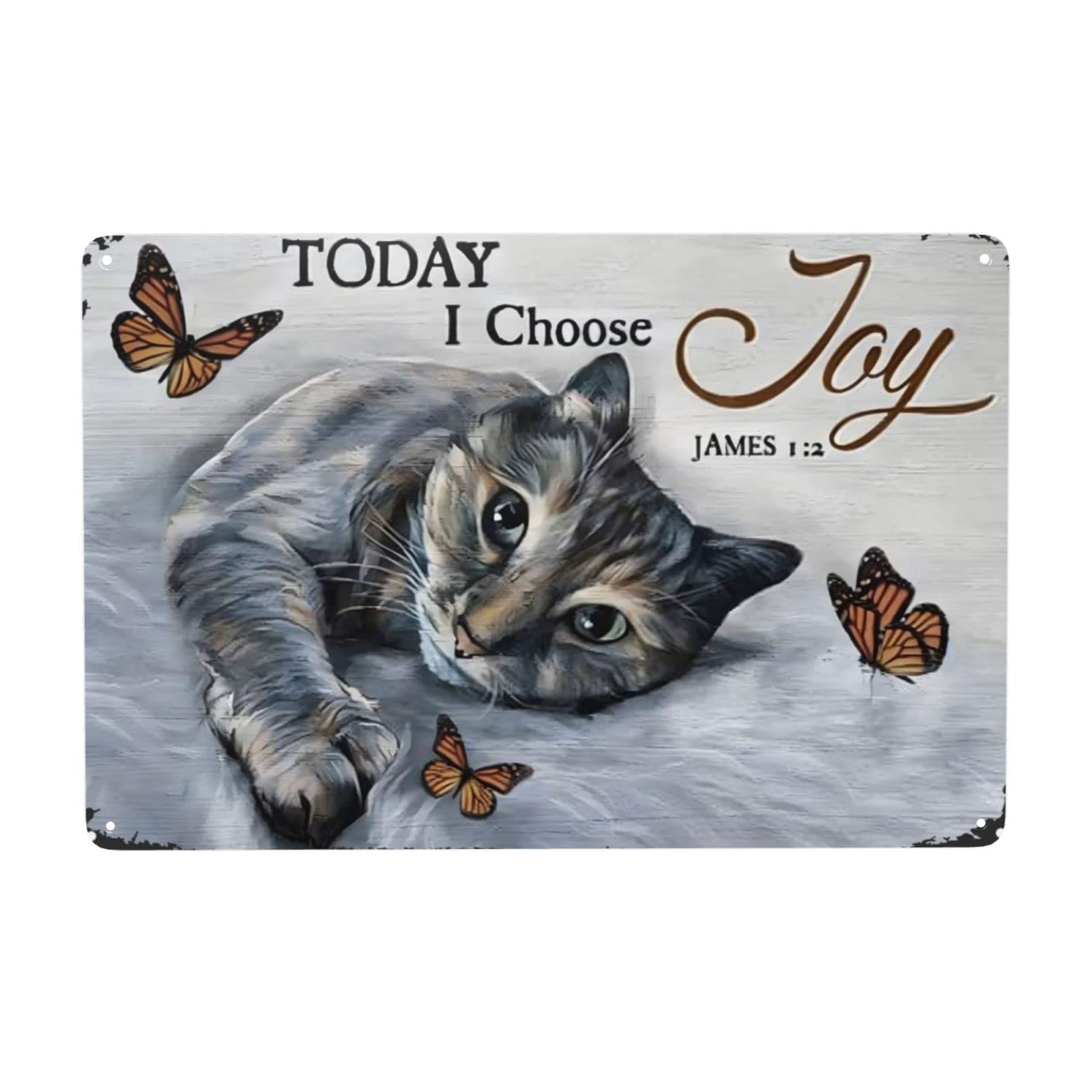 rayprint Today I Choose Joy Style Retro Metal Tin Sign Wall Decor Coffee Barthroom Garage Bar Room Decor Retro Style s Metal Signs 8x12 inch Metal Sign Decor