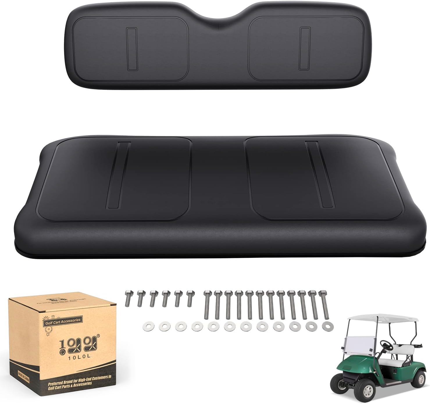 10L0L Golf Cart Replacement Seats, Golf Cart Seats Front Seat Bottom & Seat Back Assembly for EZGO TXT 1994-2013 Factory Style Including Seat Cushion and Backrest Pad