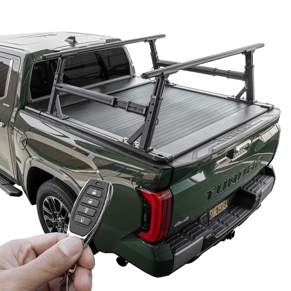 Syneticusa ER Power Retract Hard Tonneau Cover with Rack Fits 2022-2025 Toyota Tundra 5'6