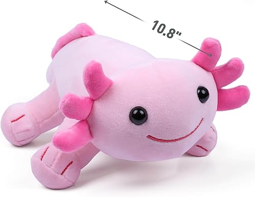 Miniatura 26 de Axolotl - Juguete de peluche, suave y lindo ajolote de 10.8 pulgadas, almohada de felpa de algodón de peluche Kawaii Salamandra Animal para niños