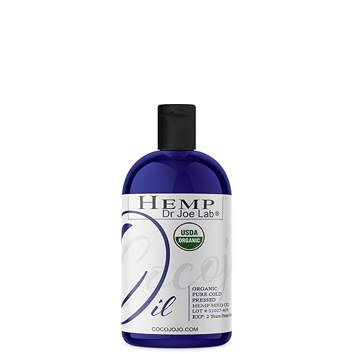 Aceite de semilla de cáñamo, certificado orgánico por USDA, puro, sin refinar, prensado en frío, todo natural, 8 onzas, virgen extra, fabricado en