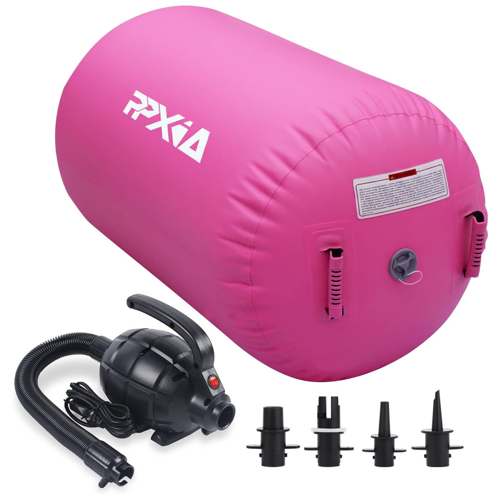 PPXIA Gymnastics Air Roller Air Barrel Inflatable Tumbling Mat, Tumble Track Backhandspring Mat Gymnastic Equipment with Pump for Yoga Training Cheerleading Home Use-image-21