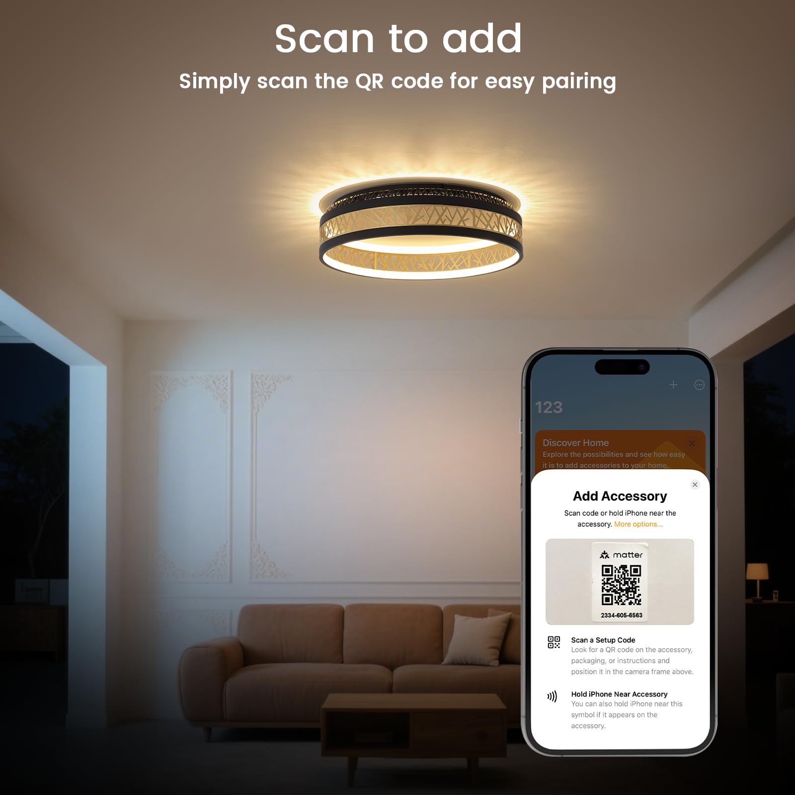 Yuanfenghua LED Deckenleuchte Mit Fernbedienung, Dimmbar Schlafzimmer Lampe with Matter Kompatibel Mit Alexa,HomeKit,Google and eWeLink APP, Rund Schwarz Gold Aushöhlen Design Wohnzimmer Ø50×H12CM