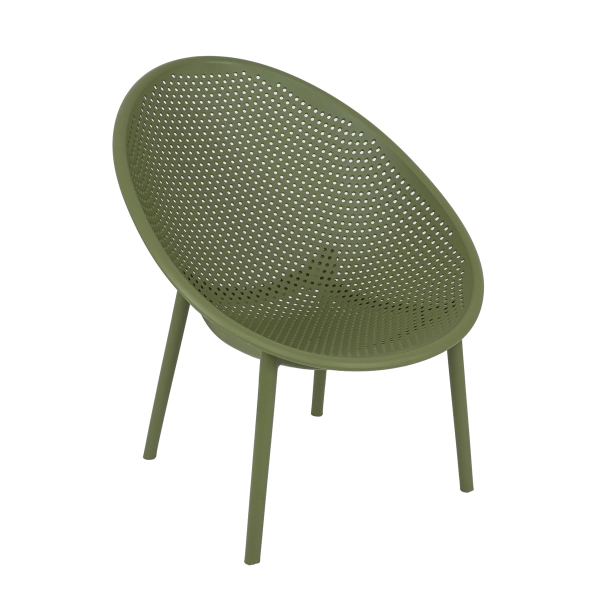 Poltrona da Esterno in Polietilene Design Ergonomico e Traforato Ideale per Giardino Terrazzo Balcone e Ambienti Moderni Interni o Esterni Verde