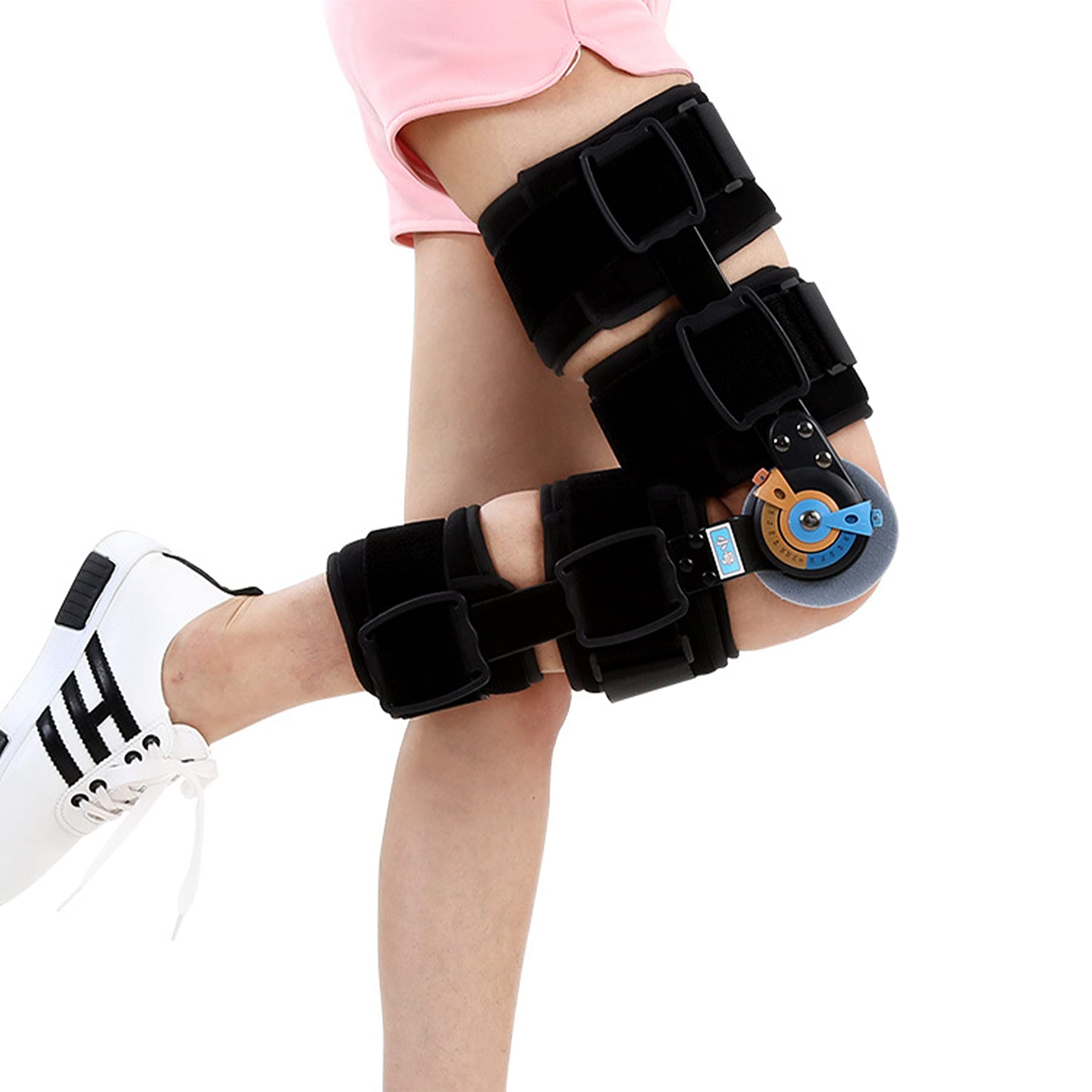 Ginocchiera Rom Incernierata Immobilizzatore Incernierato per Riabilitazione Ortopedica Ginocchiera Post-operatoria Post-operatoria per ACL MCL PCL Recupero Lesioni Stabilizzazione,Middle