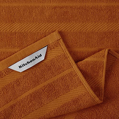 KitchenAid Albany Kitchen Towel 4-Pack Set, Honey Orange/White, 16"x26" - image 3