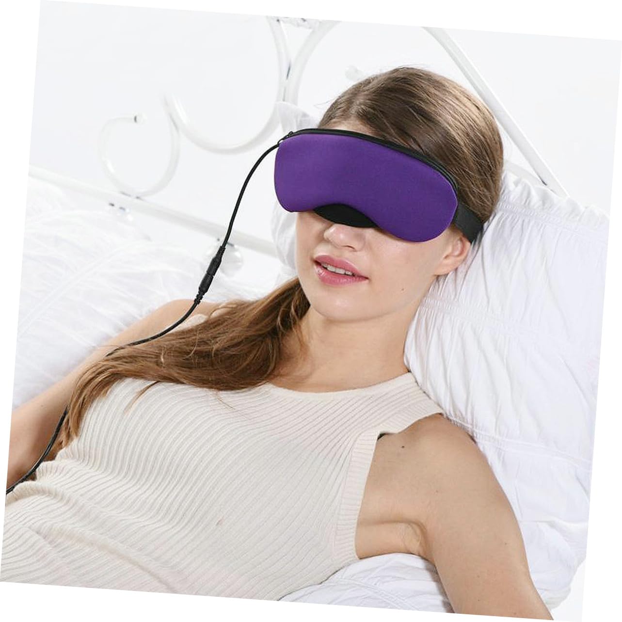 KOMBIUDA Maschera Per Dormire Funzione Usb Blocca Luce Fastidiosa Design Vapore Caldo e Freddo Per Casa e Viaggio Stile