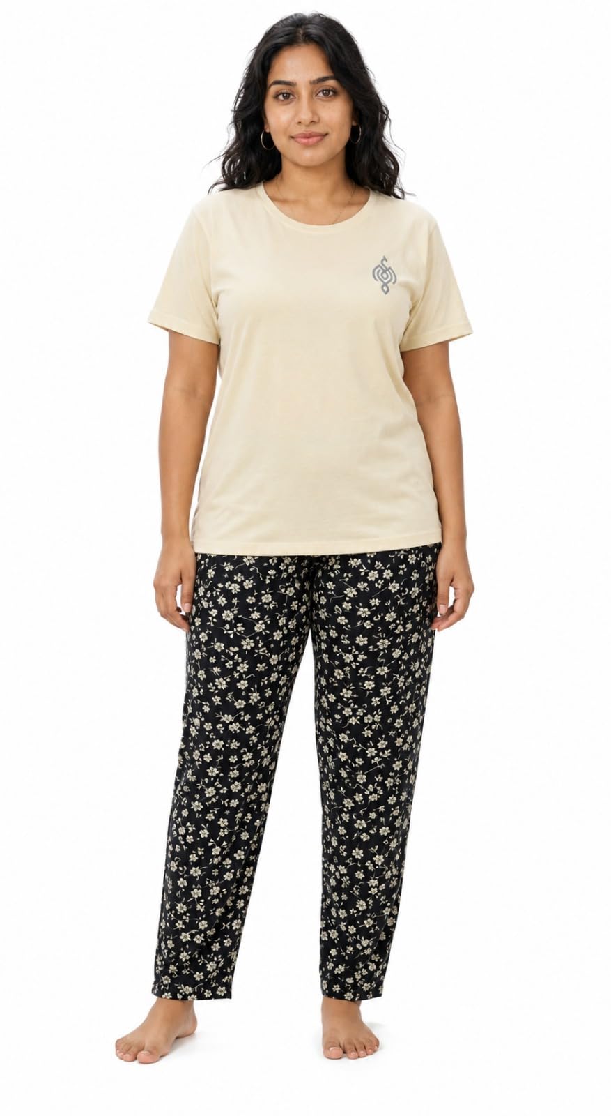 Women's Printed Round Neck Half Sleeve Cotton Pyjama Set-picture-22