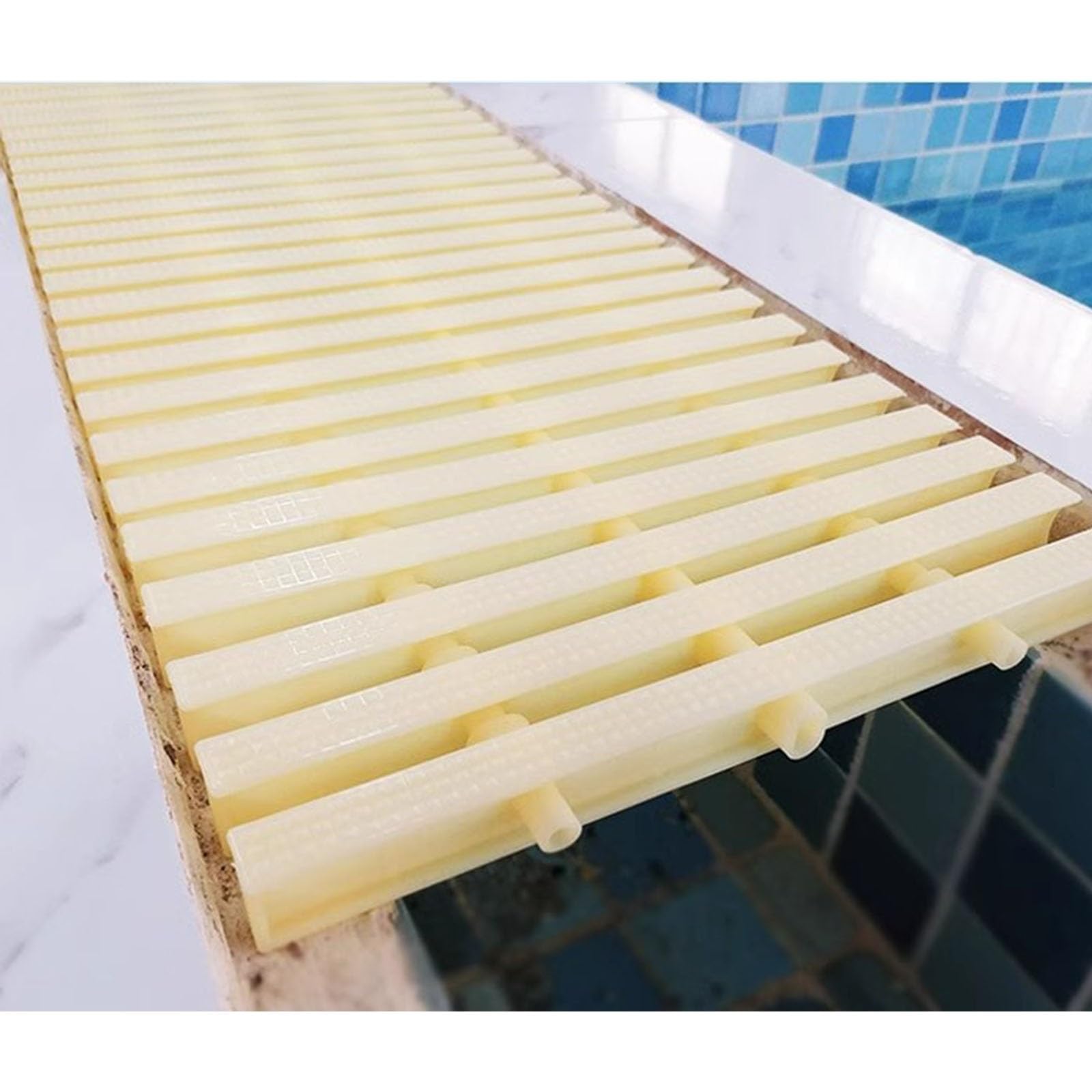 LWJSOCP Swimming Pool Grates,Anti-Slip Pool Drain Grate - 8m ABS Trench Drain Cover for Bathroom, Kitchen, Yard & Park - Overflow Grating with Easy Splicing, Durable Water Drainage Solution