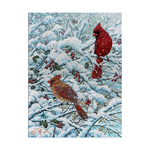 Winter Cardinal Painting by Jeff Tift, 18x24-Inch