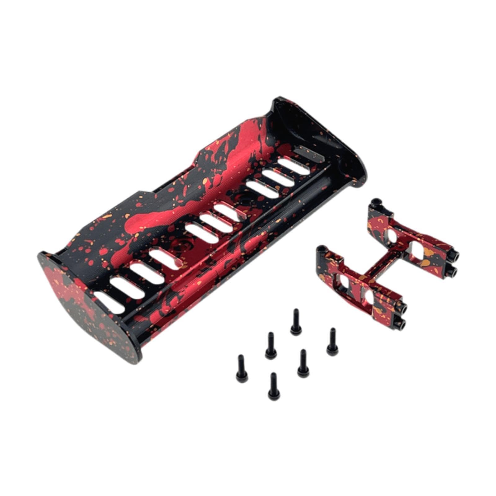 Soporte de Fijación de Cola RC, Accesorio de Simulación Resistente, Modificado para Bricolaje, Reemplaza El Alerón Trasero para Coche RC 1/16 16213 16, Negro Rojo