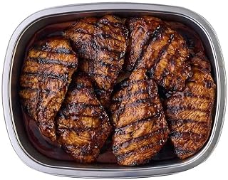 Grilled Teriyaki Chicken Breast meal includes six fresh, expertly trimmed chicken breasts, marinated in teriyaki sauce and fire grilled. Serve with rice and a vegetable for a dinner experience, top a salad, or add to a bulkie roll for a lunch. Perfect for a picnic or beach getaway. [ 28.8 oz , 1.8 lb ]