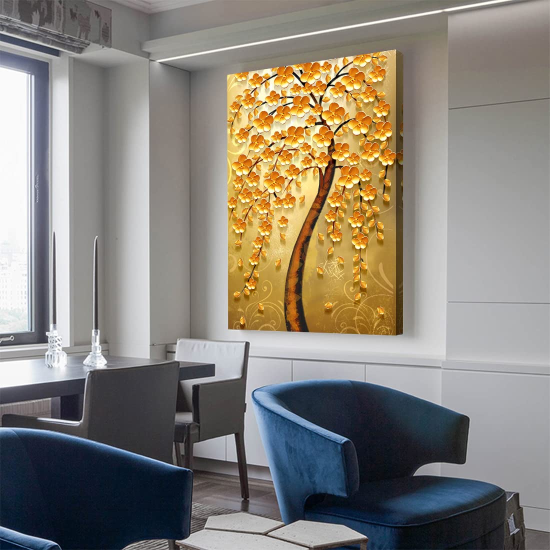 Amazon.co.jp: アートパネル 玄関 金運アップお 幸運の木風水絵