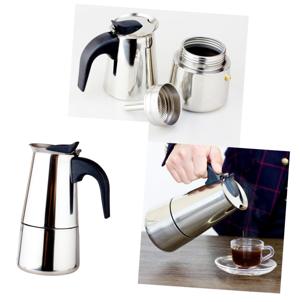 Stainless Steel Handheld Coffee Kettle Coffee Container for Home and Cafe Use Simple Design and Versatile Beverage Pot for Tea Milk and Juice