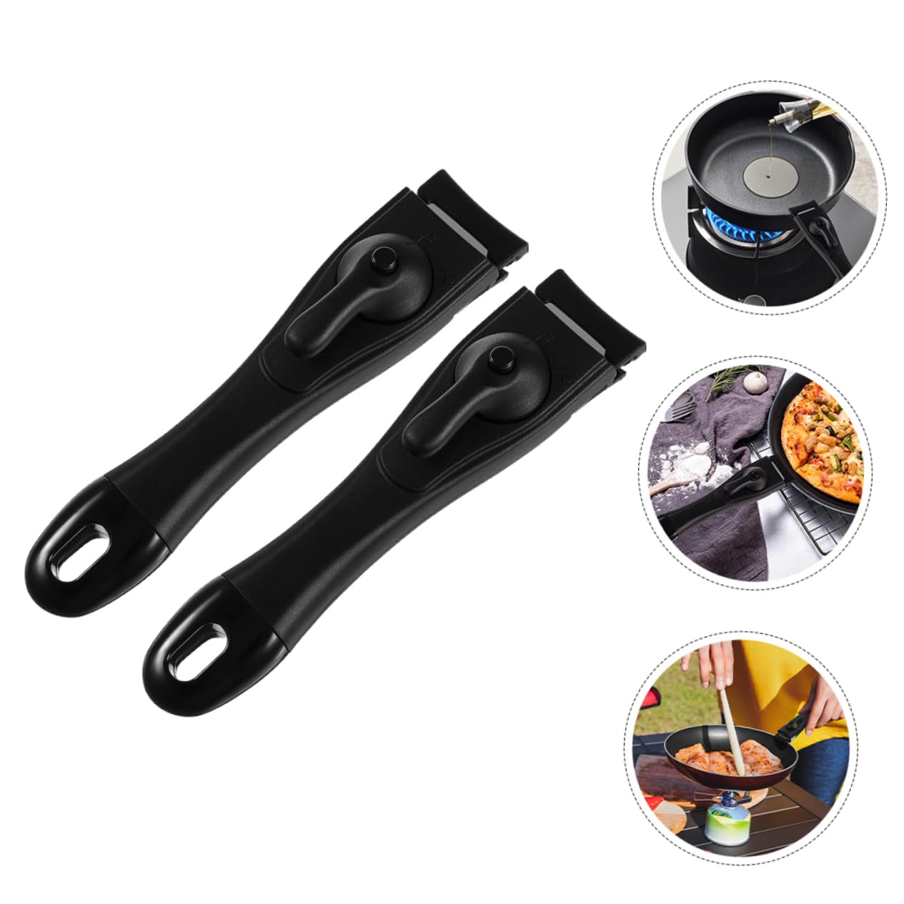 Ciieeo 2stücke Silikon Griff für Topf Abnehmbare Griffe für Kochgeschirr Stabiler Topfgriff mit Clips Ersatzgriff für Pfannen Metalltopfgriff für Milchtopf
