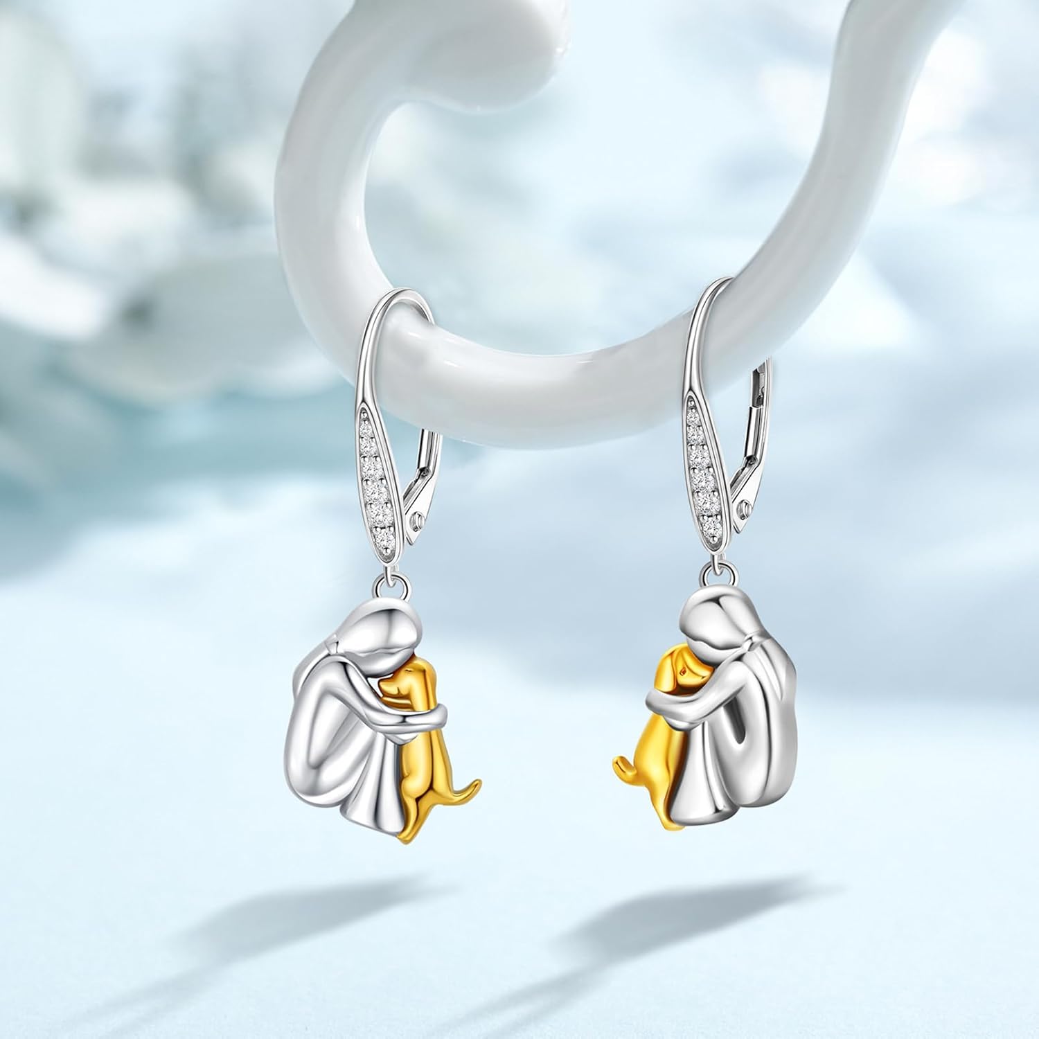 925 Sterling Silver Dog Earrings Cute Animal Puppy Stud Earrings Dog Jewelry Gifts for Women Girls Pet Lover Hypoallergenic Earrings for Sensitive Ears