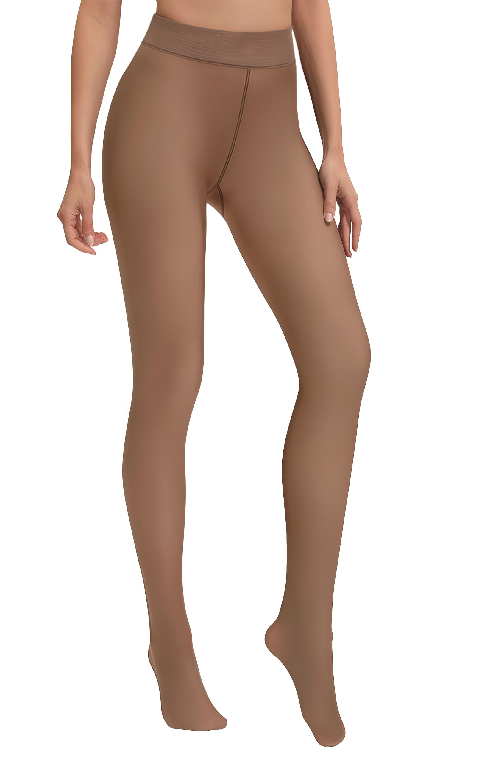 Gueop Thermo Strumpfhose Damen Winter, Gefüttert mit Fleece | Täuschend echte Optik: durchscheinend wie Sommerstrumpfhose, wärmend wie Wintermodell mit Fleece-Futter.