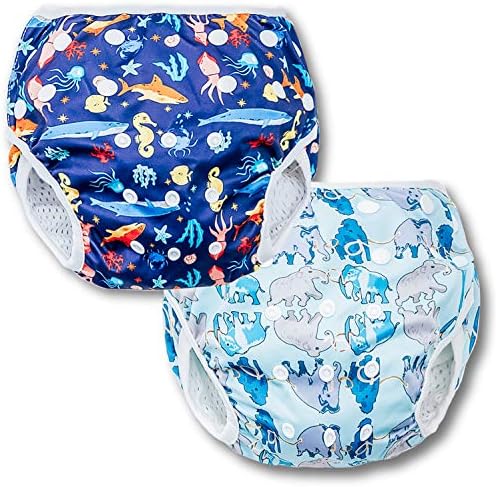 Joyo roy Reusable Swim Nappies 2PACK Swimming Nappy for Baby Girl Adjustable and Washable Baby Swimming Nappies