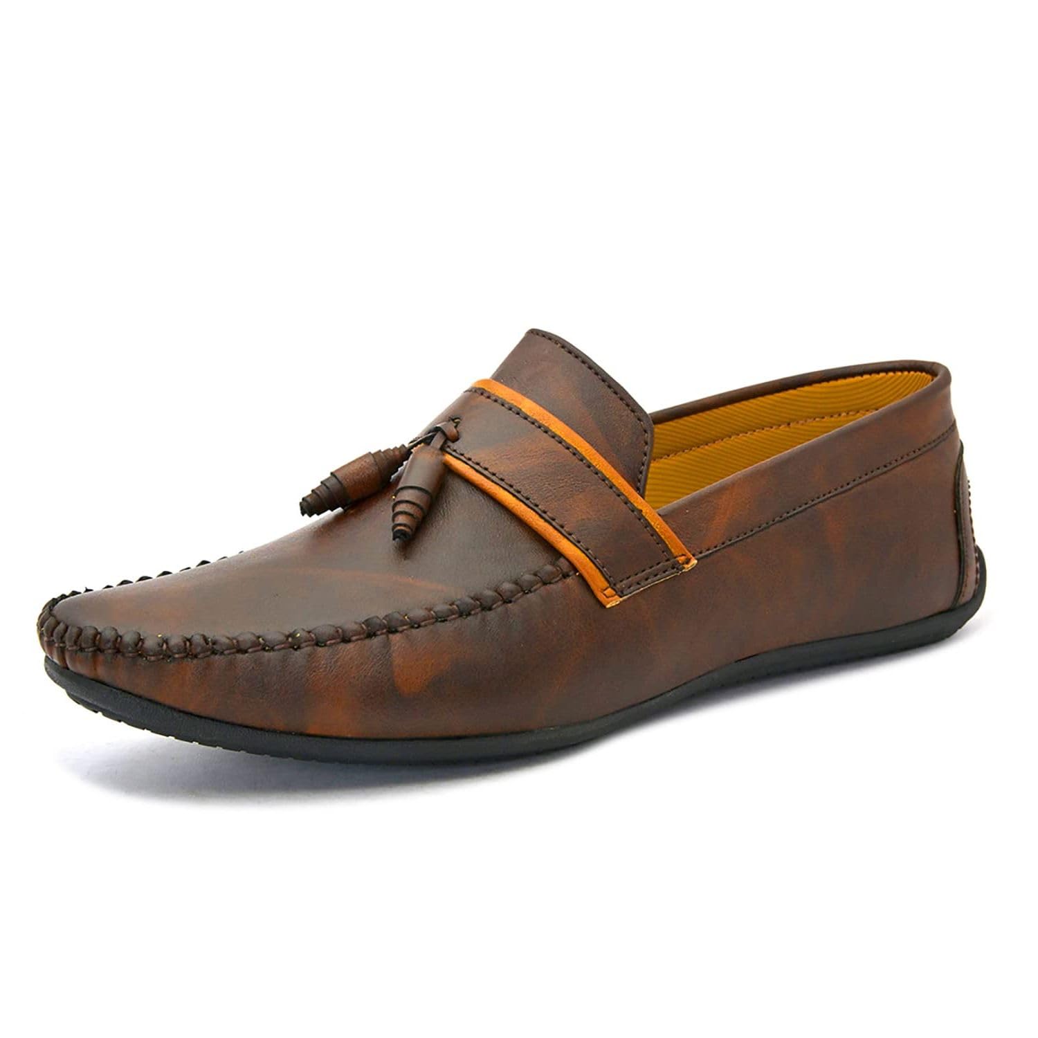 FENTACIA Brown Synthetic Leather Tassel Loafers Shoes for Men - 12 UK (B09QD2C8CL) Amazon Price History, Amazon Price Tracker