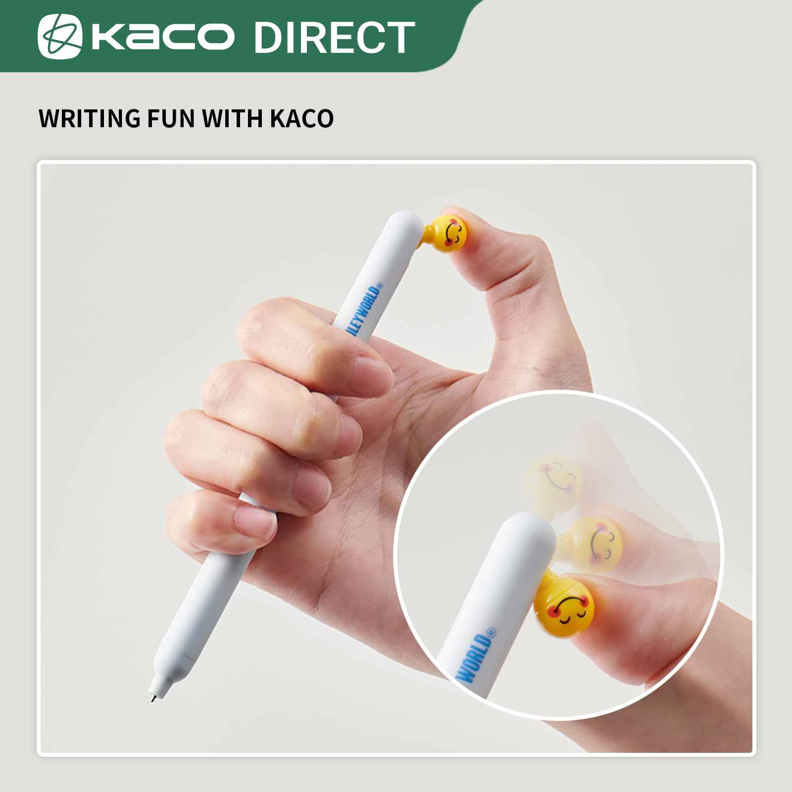 KACO POPUP Gel Pens - 6 Black Ink Pens + 6 Refills | 0.5mm Tip, Quick-Drying & Smudge-Proof For Journaling