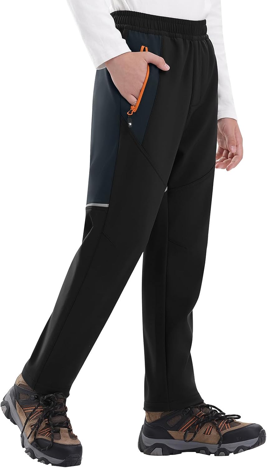 Rdruko Boys Kids Snow Ski Pants Waterproof Fleece Lined Warm Insulated Winter Pants for Outdoor Snowboard - Image 3