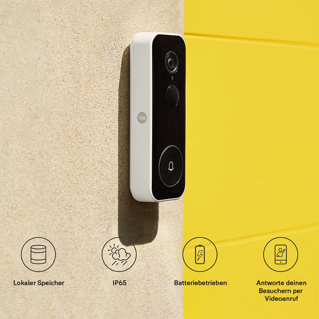 Yale - Smart Video-Türklingel - Full HD Live Ansicht & Zwei-Wege-Audio - Bewegungsaufzeichnungen | Anpassbare Privatzonen - Nachtsicht - Echtzeit-Ruf - Funktioniert Home App