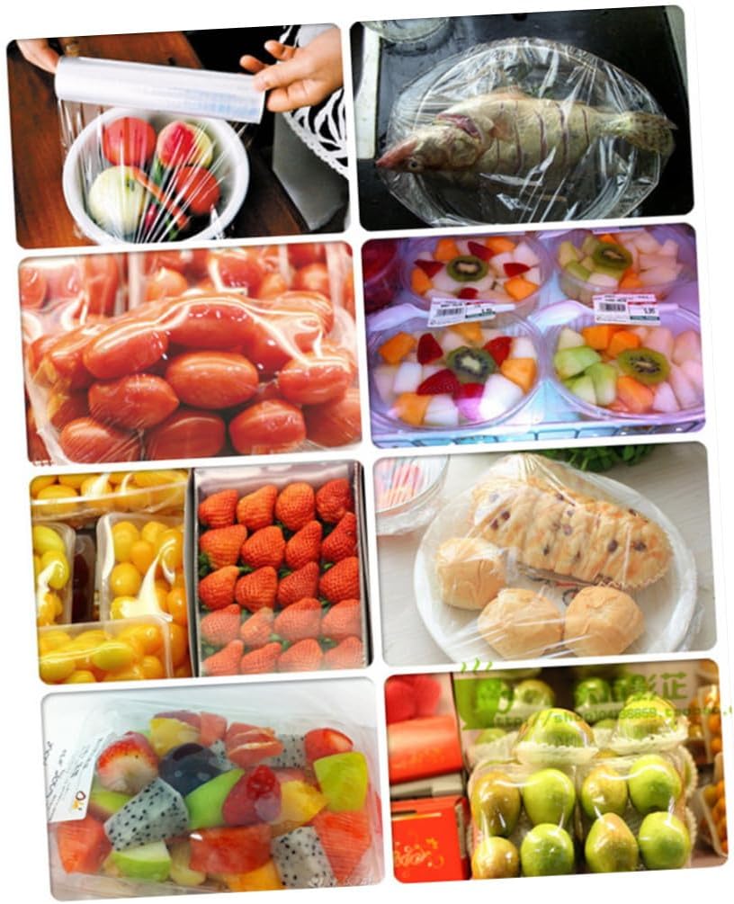 Food Cling Film Plastic Wrap 30cm X 3000ft, Food-grade Pe Disposable Fresh Keeping Plastic Bag for Home Kitchen Fruit Vegetable Storage and Packaging