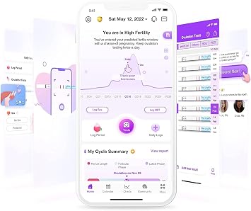 Easy@Home 40 Ovulation Test Strips and 10 Pregnancy Test Strips-Width of 5mm-Powered by Premom Ovulation Predictor iOS and Android App