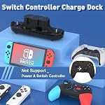 Chargeur de contrôleur de commutateur pour commutateur Nintendo, station de recharge 6 en 1 Commutateur JoyCon Commutateur Nintendo compatible chargeur OLED JoyCon/Pro Controller avec LED Indication et USB Câble de recharge du type C