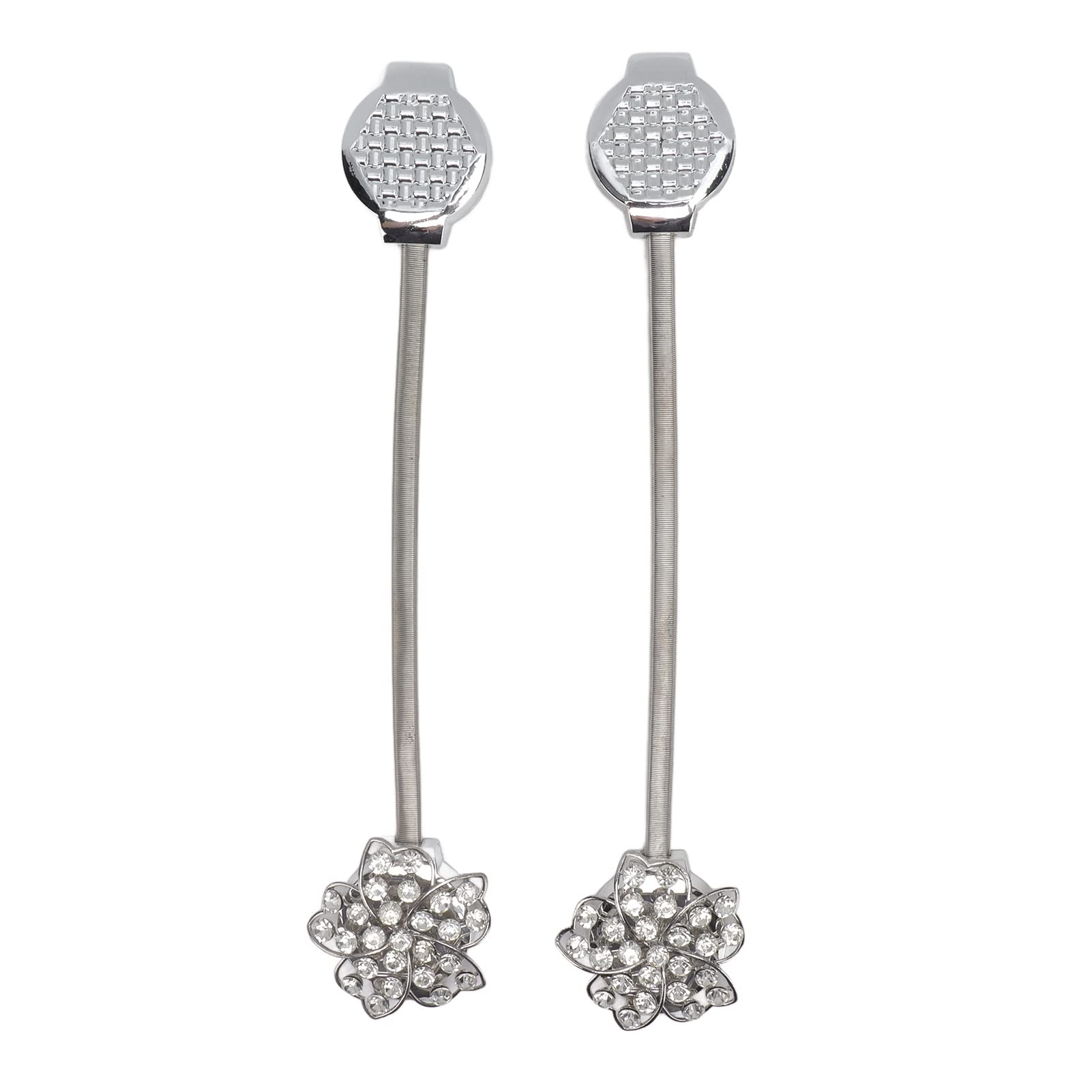 2Pcs Magnetic Curtain Elastic Buckle Stainless Steel Strap Fixed Crystal Rope Fixed Pane Beautiful Decoration