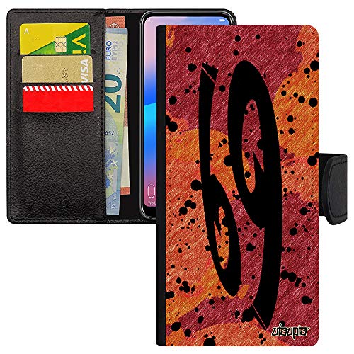 Étui cuir Cancer rouge pour Galaxy A31 style calligraphie peinture
