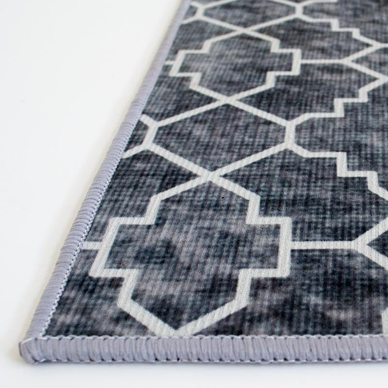 Image of Home Cloud Anti Fatigue Kitchen Rug Fruit Printed Thick Anti Slip, Washable, Big Size, Printed, Designer Folding Kitchen Mat for Home BedroomStandard Size (41 x 122 cm 41 x 61 cm) (Round Trap-Grey)