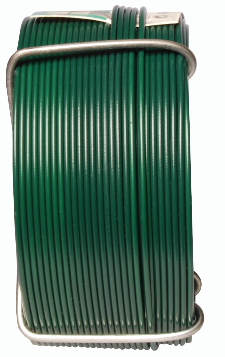 FGV08 Hilo de acero plastificado - Diámetro exterior 0,8 mm - Largo 75 m - Verde