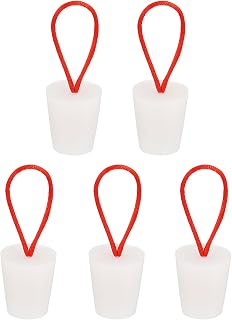 MECCANIXITY Silicone Rubber Tapered Plug 17mm to 23mm Solid Bathtub Bungs Stopper with Handle for Test Tubes, Water Pipe, Drainage Hole, White 5 Pieces
