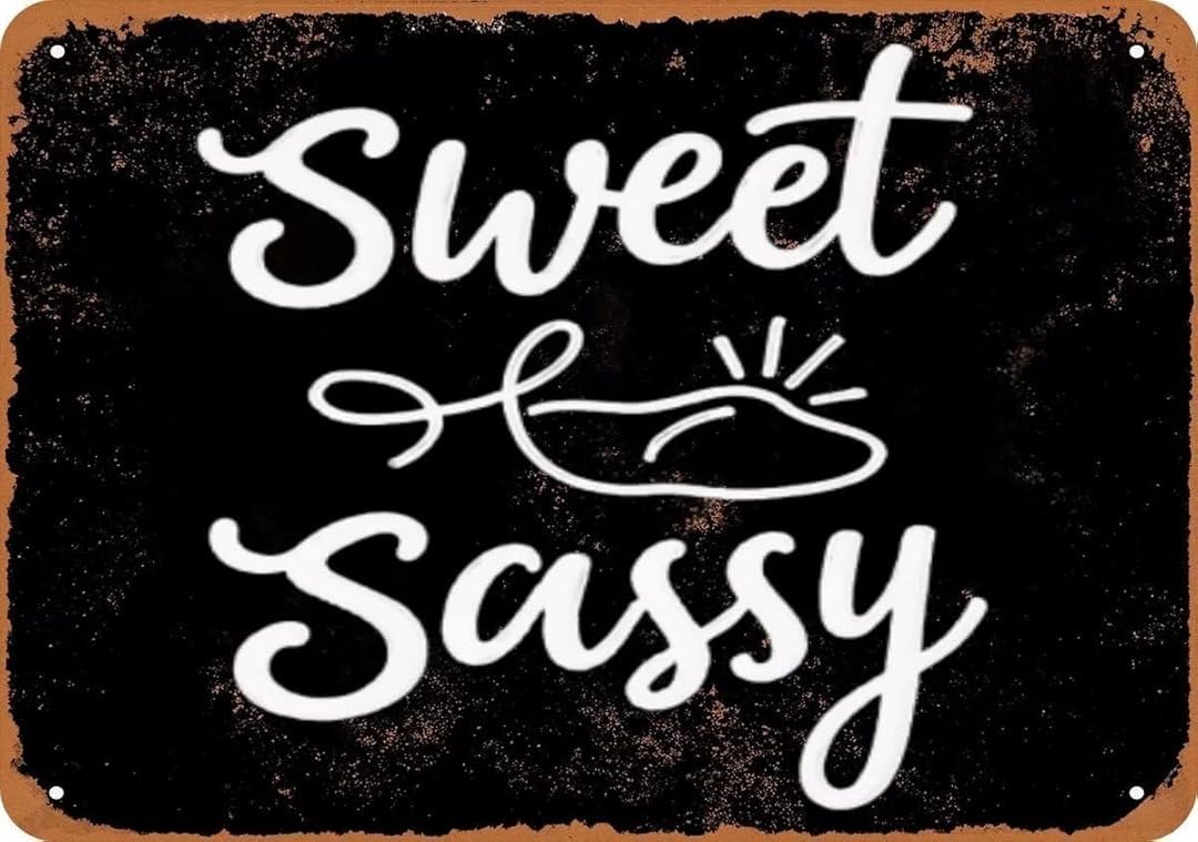 Sweet And Sassy Vintage Tin Signs Wall Art Decor Plaque for Cafe Farm Fishing Garage Garden Yard 8 x 12 Inch