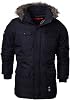 Crosshatch Mens Heavy Weight Fur Hood 'Parked' Parka Padded Waterproof Winter Coat Jacket