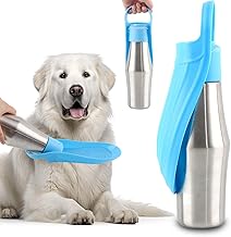 Portable Water Bottle for Dogs, Taozoey 750ml Foldable Dog Bottle, Antibacterial and Leakproof for Outdoor Activities Water Bottle for Dogs (Blue, 750ml)