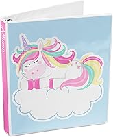 Vista 4 de Carpeta personalizada de 3 anillos de arcoíris y unicornios - 1 pulgada