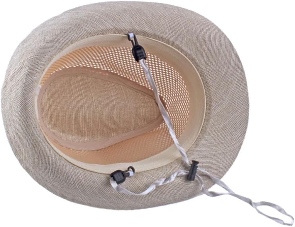 Generic Men's Summer Mesh Jazz Sun Hat with Brim Polyester Beach Travel