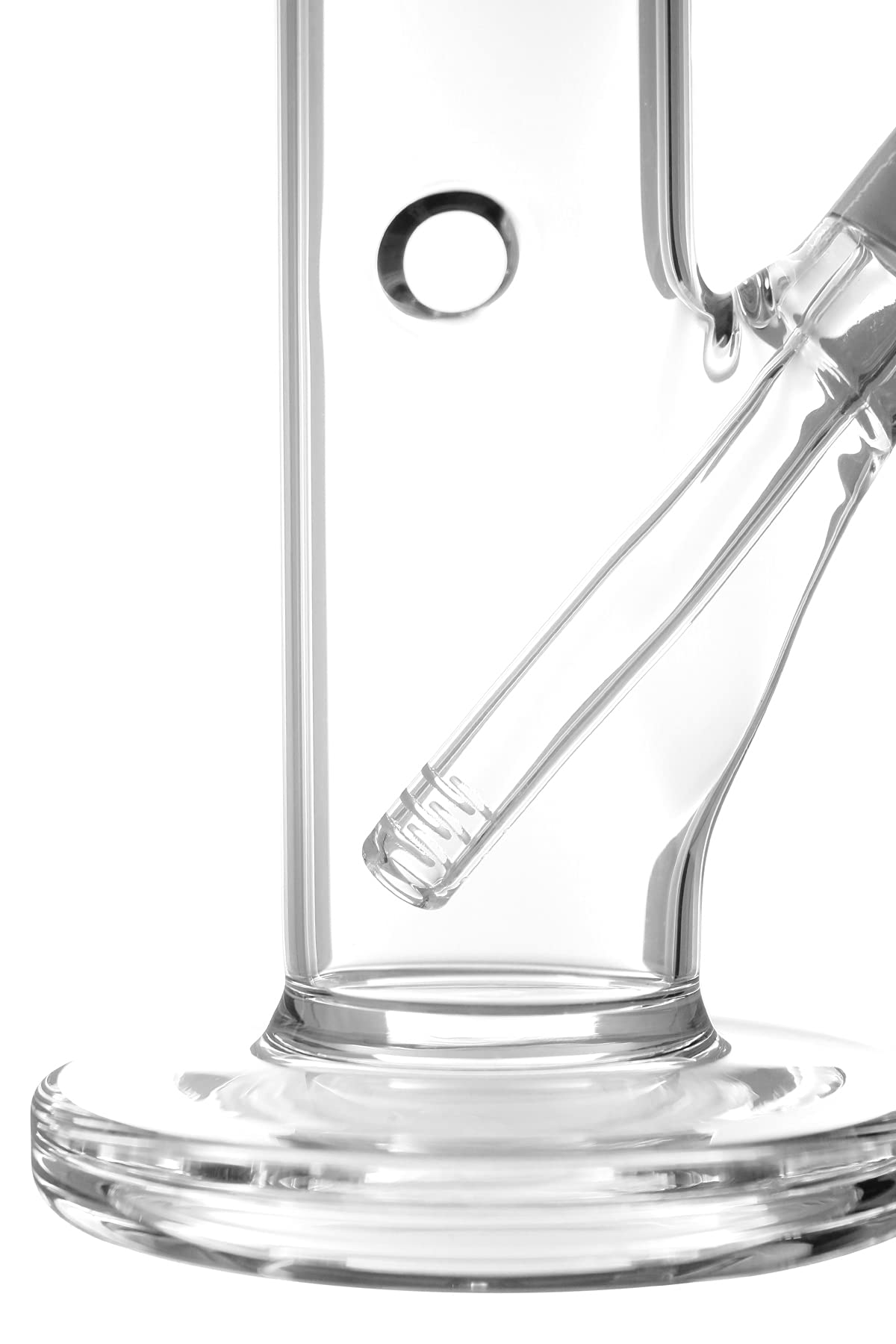 Heisenberg Slick Rick Glasbong 38cm Wasserpfeife mit 18.8er Schliff (NS19) mit Kickloch, Rundfuß und geknicktem Rohr