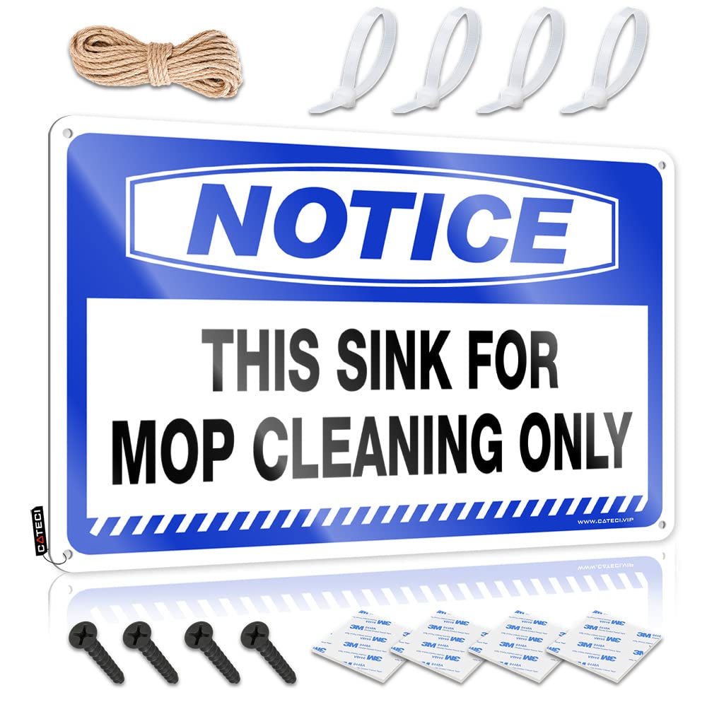 Klimora One Color Bathroom Essentials Notice This Sink For Mop Cleaning Only Tin Sign Bathroom Essentials Cotton Bath Towels Yoga Mat T(20X30cm)