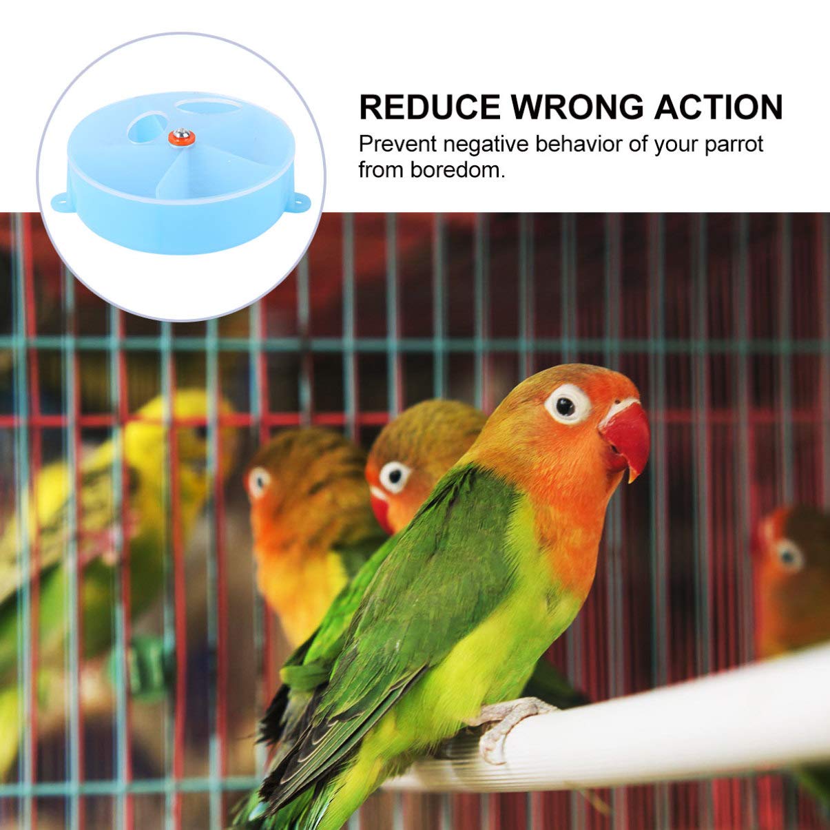 Giocattolo Mangiatoia Per Pappagalli Sqxaldm | Ruota Girevole Con 5 Scomparti | Stimola L'Intelligenza - Foto 5