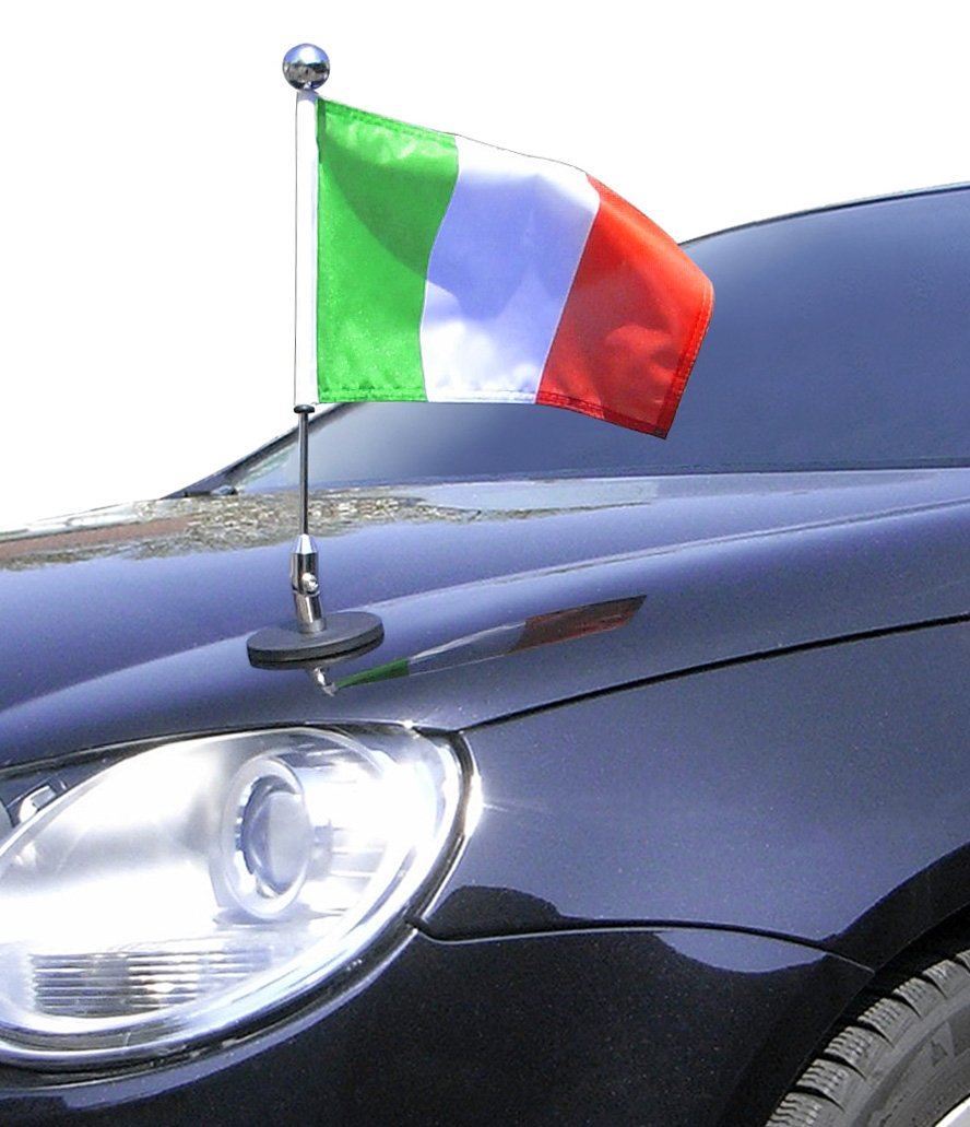 Pavillon pour véhicule Diplomat-1.30-Chrome Italie magnétique pour voiture officielle
