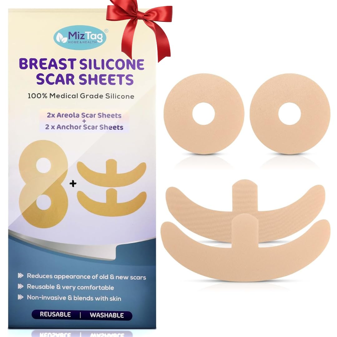 Breast Silicone Scar Tape for Surgery Recovery – Medical Grade Reusable Silicone Sheets for Breast Augmentation & Reduction Scars – Soft, Flexible, Comfortable Under Bras
