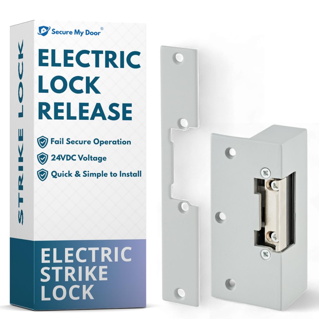 SecureMyDoor - Electric Lock Release Fail Secure with Adjustable Jaw for Door Access Control Systems - 24VDC - Ideal for Commercial, Residential, and Industrial Buildings - Strike Lock โ image 1